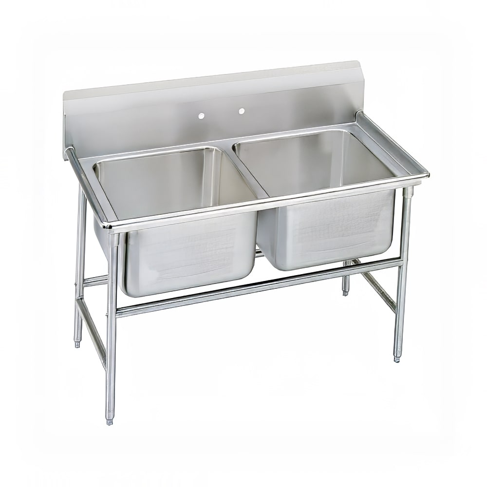 Advance Tabco 94-22-40 54" 2 Compartment Sink w/ 20"L x 20"W Bowl, 14" Deep