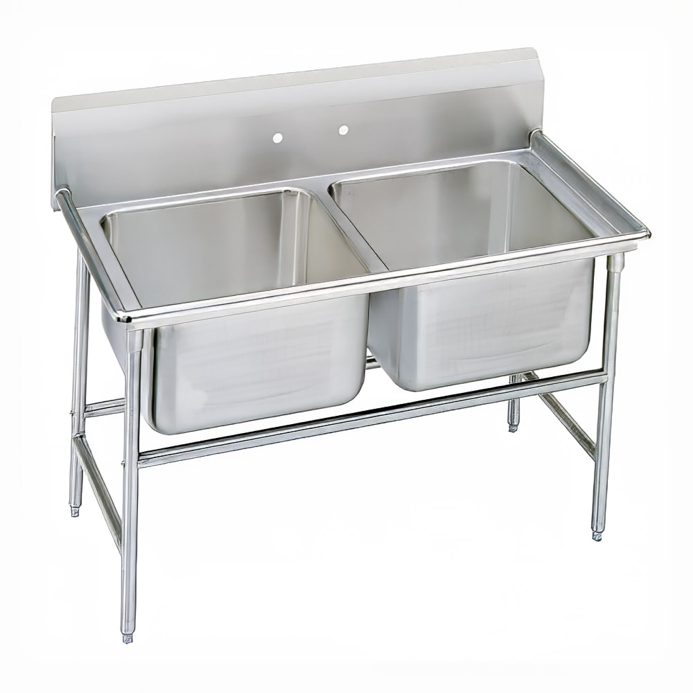 Advance Tabco 94-82-40 54" 2 Compartment Sink w/ 20"L x 28"W Bowl, 14" Deep