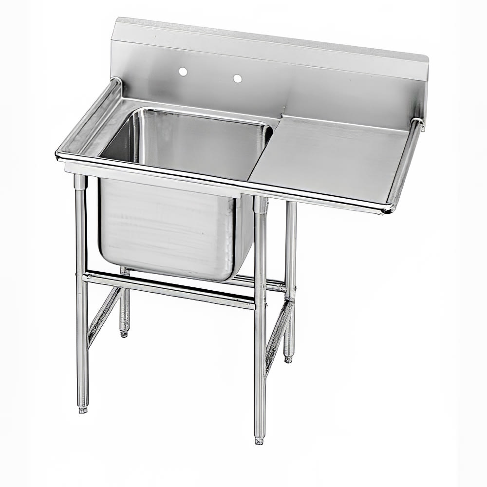 Advance Tabco 9-81-20-36R 62" 1 Compartment Sink w/ 20"L x 28"W Bowl, 12" Deep