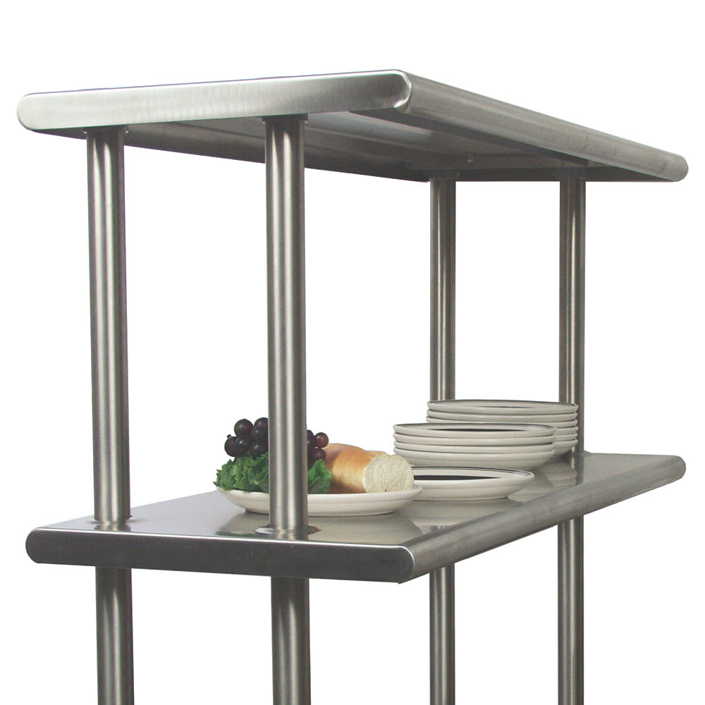 Advance Tabco CDS-18-120 Adjustable Double Overshelf, 18"W x 120"L, 6" Overhang On 1 Side