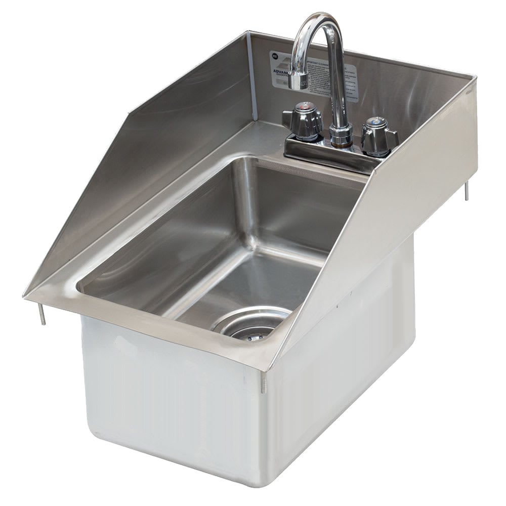Advance Tabco DI-1-10SP-EC 12" 1 Compartment Sink w/ 10" x 14" x 10" Bowl