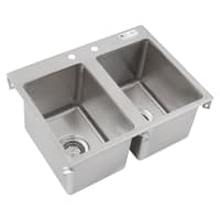 Advance Tabco DI-2-10 (2) Compartment Drop-in Sink - 10" x 14", Drain Included thumbnail 2