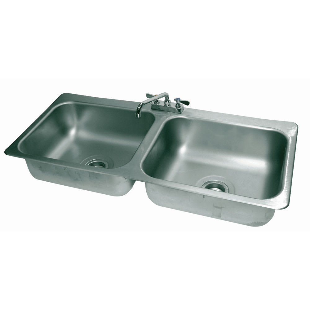 Advance Tabco DI-2-208 (2) Compartment Drop-in Sink - 20" x 16", Drain Included