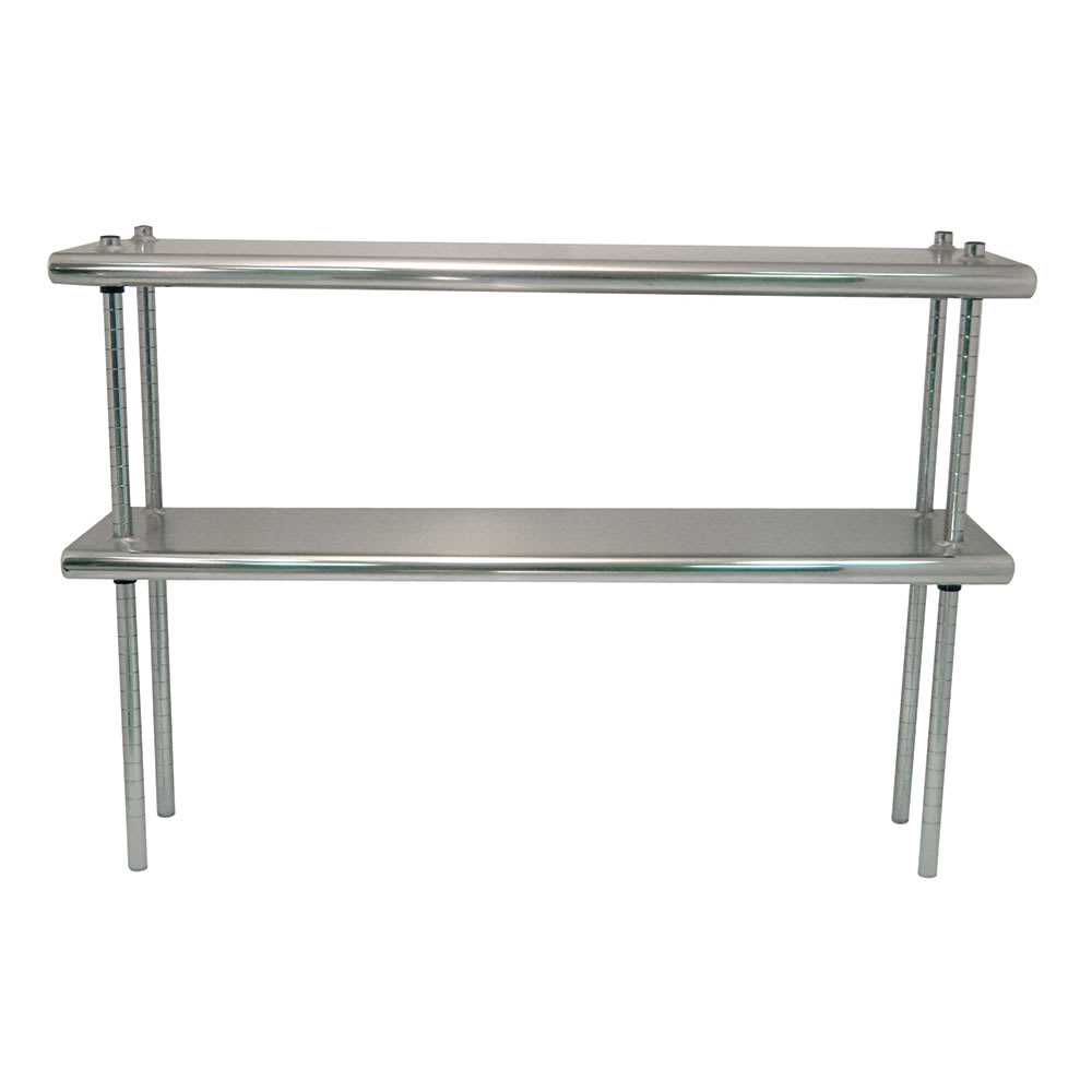 Advance Tabco DS-12-120 Table Mount Shelf - Double Deck, 12" x 120", 18 ga 430 Stainless