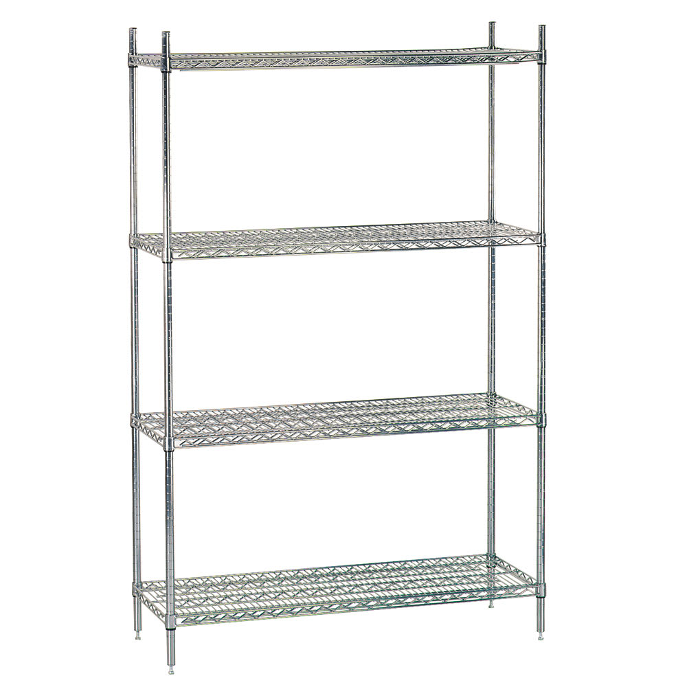 Advance Tabco ECC-1842 42" NSF 4-Tier Chrome Wire Shelf Kit - 18"W, 74"H