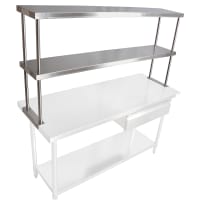 Advance Tabco EDS-12-72 72 1/4" Table Mount Double Overshelf, Stainless thumbnail 2