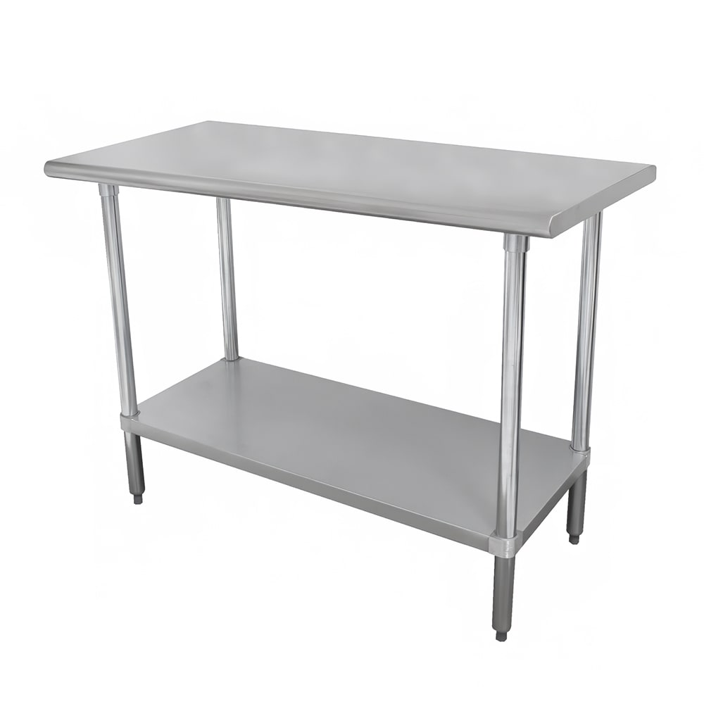 Advance Tabco ELAG-366-X 72" 16 ga Work Table w/ Undershelf & 430 Series Stainless Flat Top