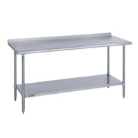 Advance Tabco FLAG-244-X 48" 16 ga Work Table w/ Undershelf & 430 Series Stainless Top, 1 1/2" Backsplash thumbnail 2