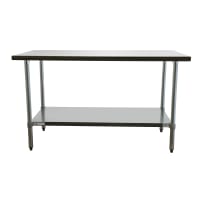 Advance Tabco FLAG-245-X 60" 16 ga Work Table w/ Undershelf & 430 Series Stainless Top, 1 1/2" Backsplash thumbnail 3