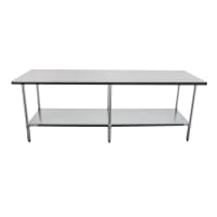 Advance Tabco FLAG-248-X 96" 16 ga Work Table w/ Undershelf & 430 Series Stainless Top, 1 1/2" Backsplash thumbnail 3