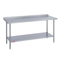Advance Tabco FLAG-305-X 60" 16 ga Work Table w/ Undershelf & 430 Series Stainless Top, 1 1/2" Backsplash thumbnail 2