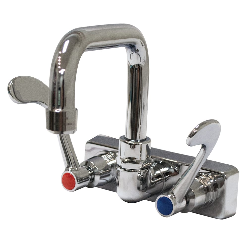 Advance Tabco K-206 Splash Mount Faucet - Wrist Handles, 4" On-Center