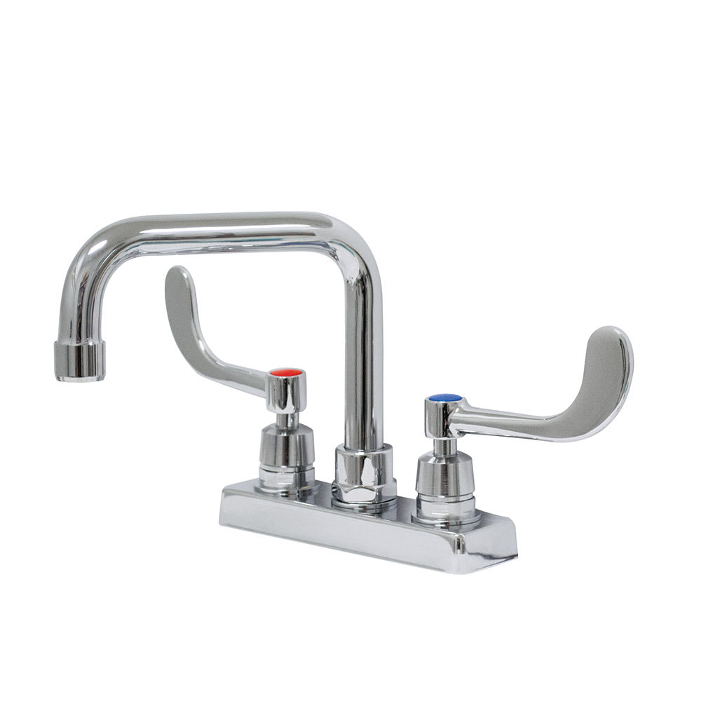 Advance Tabco K-208 Deck Mount Faucet - 6" Swing Spout, 4" Centers, Lead Free