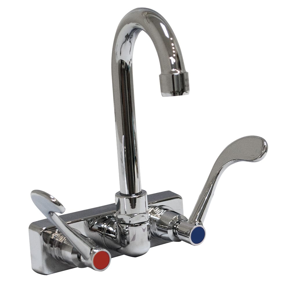 Advance Tabco K-316 Splash Mount Faucet - 3 1/2" Gooseneck Spout, 4" Centers, Lead Free