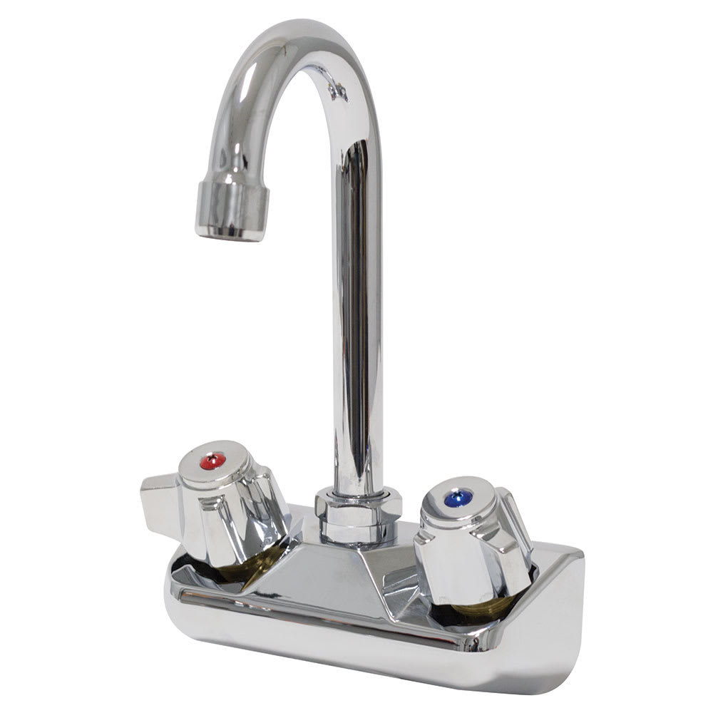 Advance Tabco K-59-EC Splash Mount Faucet - 3 1/2" Gooseneck Spout, 4" Centers, Lead Free