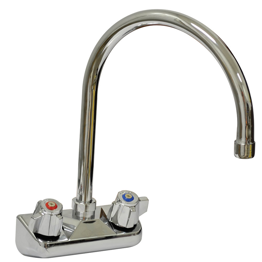 Advance Tabco K-60 Splash Mount Faucet - 8 1/2" Gooseneck Spout, 4" Centers, Lead Free