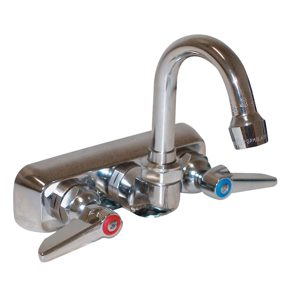 Advance Tabco K-69 Splash Mount Faucet - 3" Gooseneck Spout, 4" Centers, Lead Free