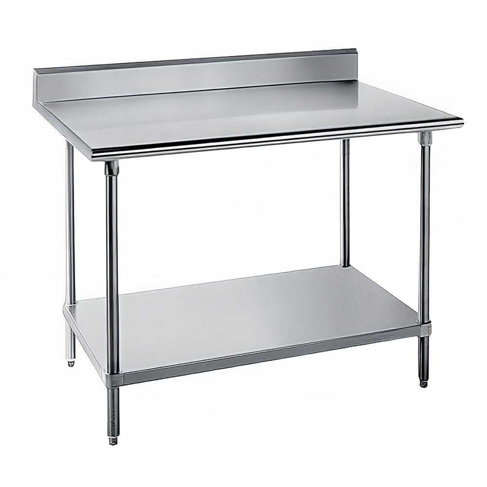 Advance Tabco KAG-303 36" 16 ga Work Table w/ Undershelf & 430 Series Stainless Top, 5" Backsplash