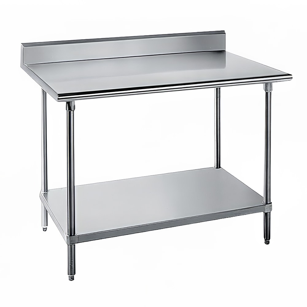 Advance Tabco KAG-363 36" 16 ga Work Table w/ Undershelf & 430 Series Stainless Top, 5" Backsplash