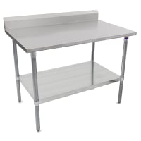 Advance Tabco KMG-243 36" 16 ga Work Table w/ Undershelf & 304 Series Stainless Top, 5" Backsplash thumbnail 2