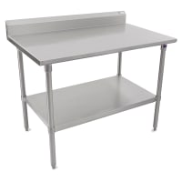 Advance Tabco KMS-305 60" 16 ga Work Table w/ Undershelf & 304 Series Stainless Top, 5" Backsplash thumbnail 2