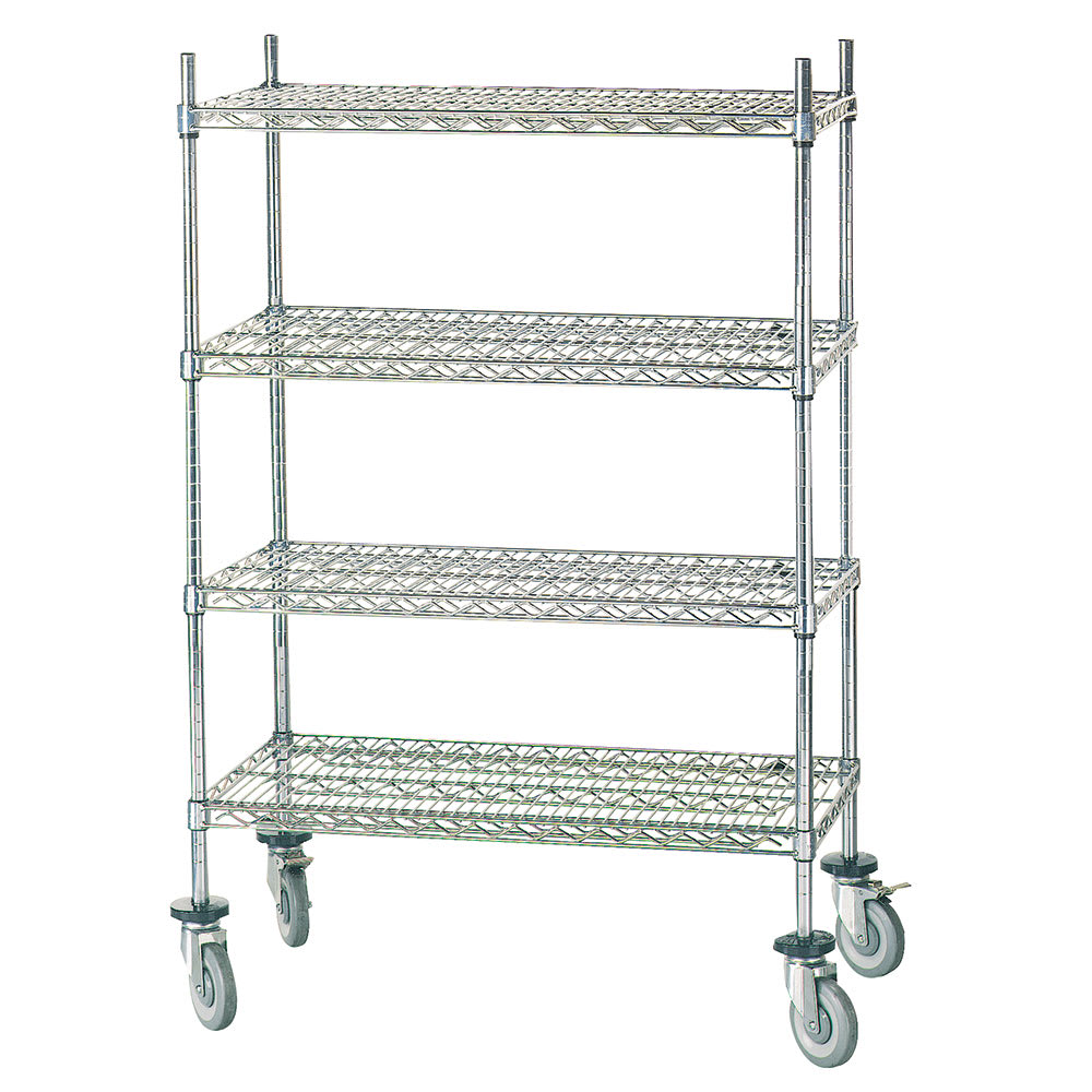 Advance Tabco MC-1848R 48" NSF 4-Tier Chrome Wire Shelf Kit - Mobile, 18"W, 64"H