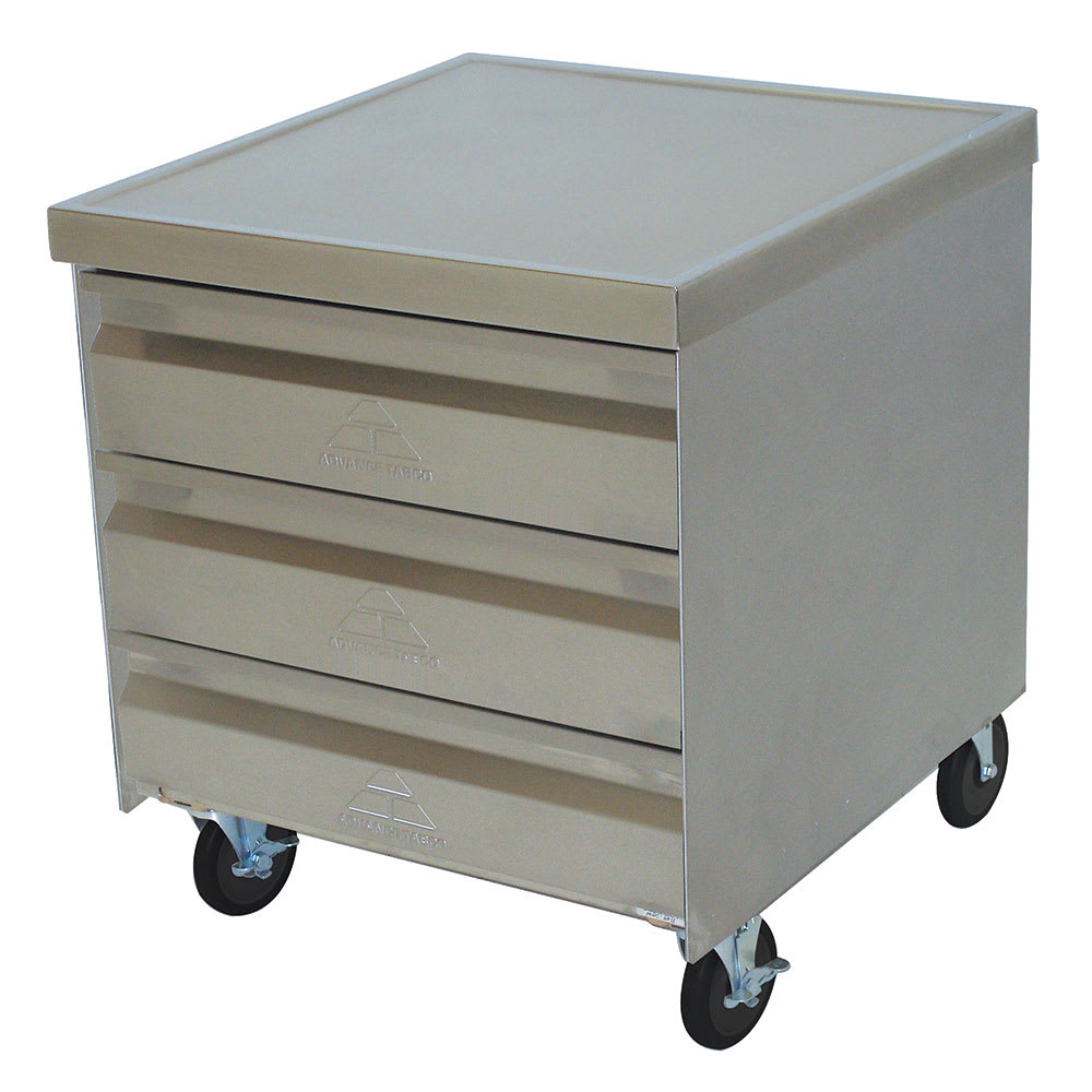 Advance Tabco MDC-2015 Mobile Cabinet - (3) 20x15" Drawers, Stainless Top