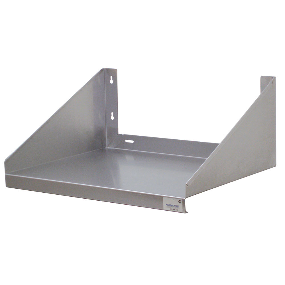 Advance Tabco MS-24-24-EC Solid Wall Mounted Shelf, 24"W x 24"D, Stainless