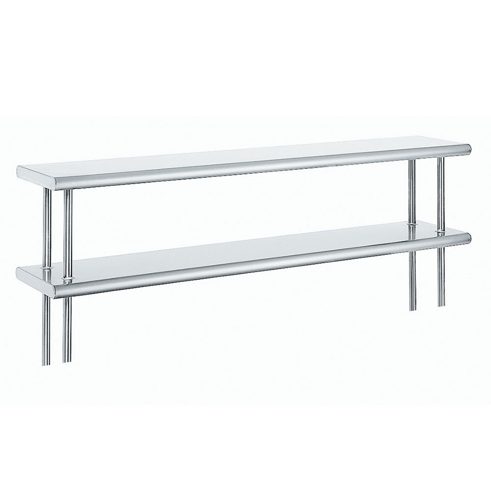 Advance Tabco ODS-15-60 60" Old Style Table Mount Shelf - 2 Deck, 15"L, 18 ga 430 Stainless