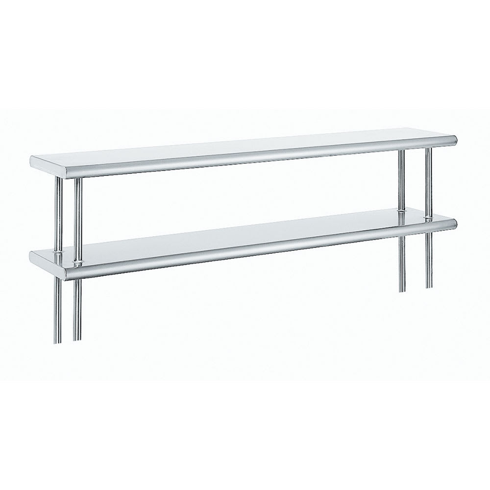 Advance Tabco ODS-15-96R 96" Old Style Table Mount Shelf - 2 Deck, Rear Turn Up, 15"L, 18 ga 430 Stainless