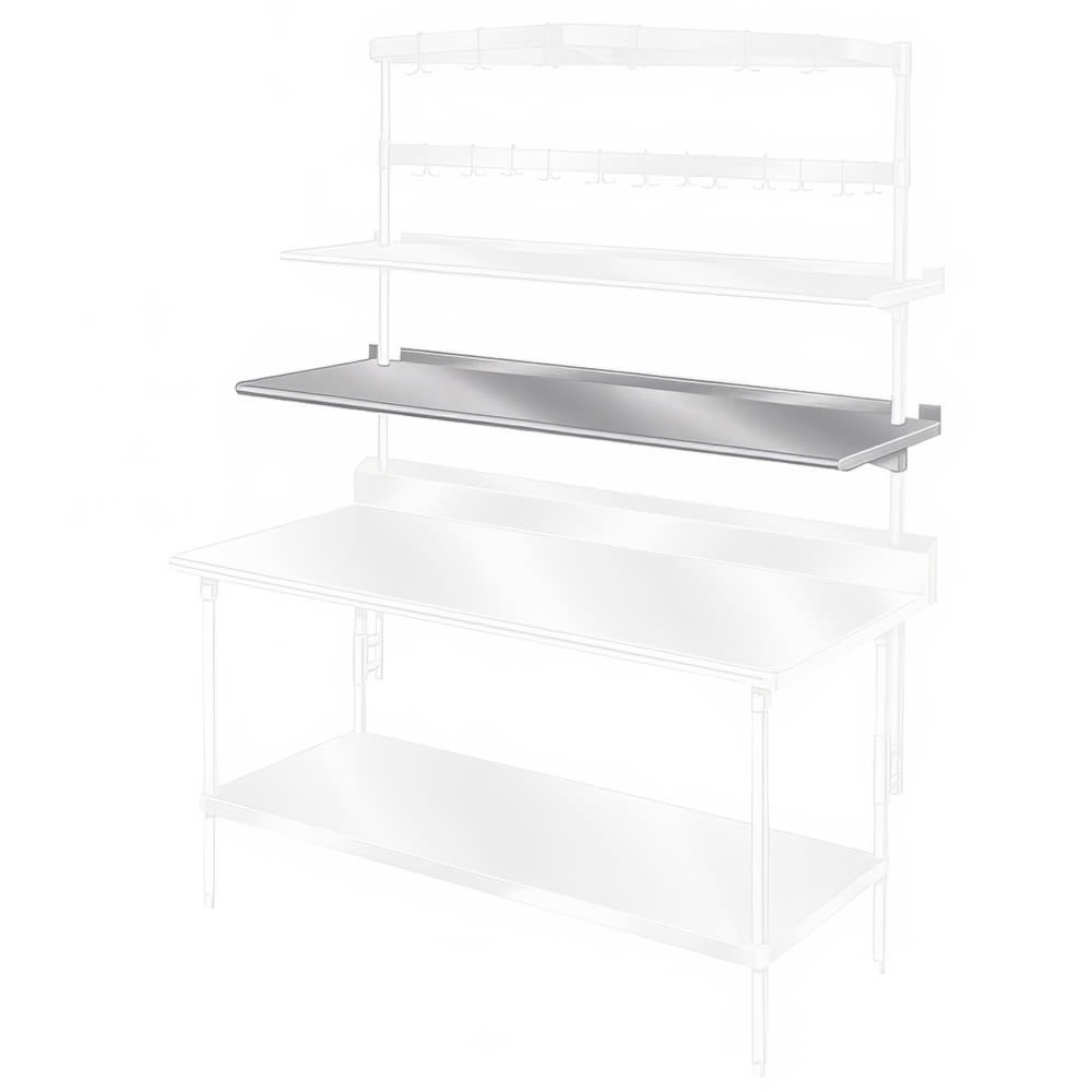 Advance Tabco PT-10S-48 48" Table Mount Shelf - 1 Deck, Splash-Mount, 10"L, Stainless