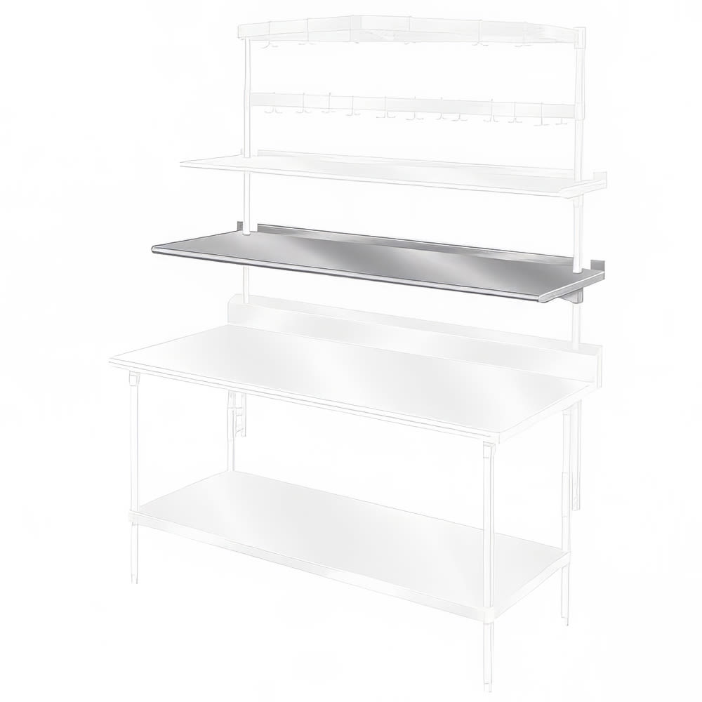 Advance Tabco PT-10S-72 72" Table Mount Shelf - 1 Deck, Splash-Mount, 10"L, Stainless