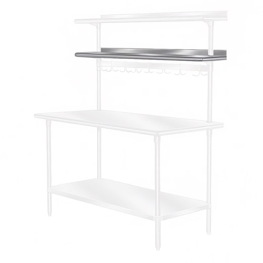 Advance Tabco PT-12R-72 72" Table Mount Shelf - 1 Deck, Rear-Mount, 12"L, Stainless