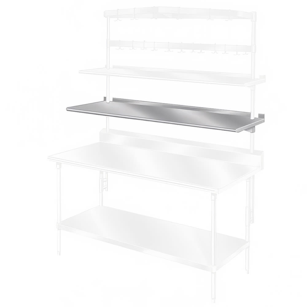 Advance Tabco PT-18S-144 144" Table Mount Shelf - 1 Deck, Splash-Mount, 18"L, Stainless