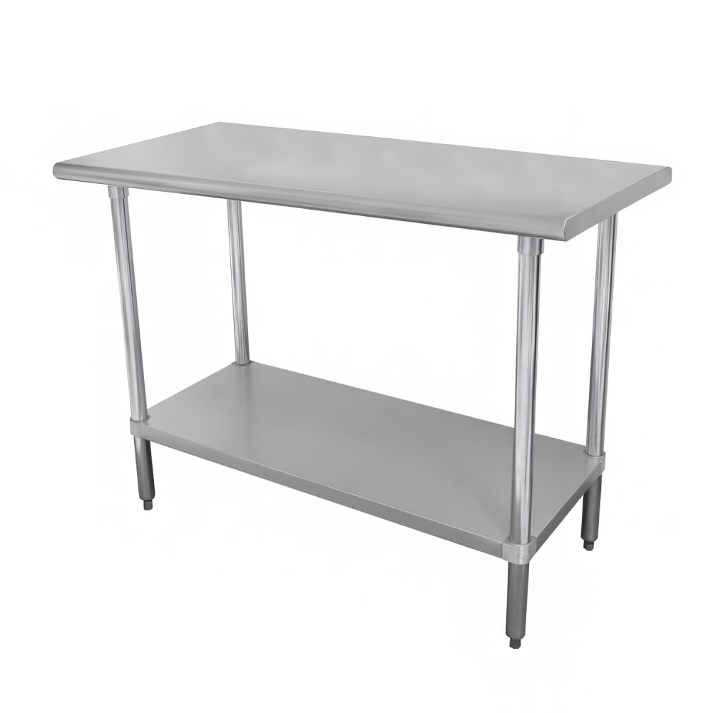 Advance Tabco SLAG-365-X 60" 16 ga Work Table w/ Undershelf & 430 Series Stainless Flat Top