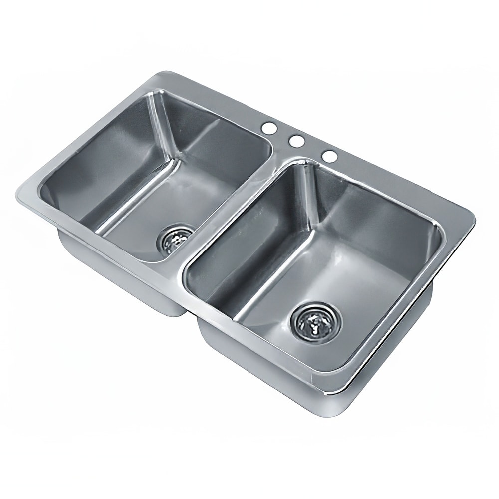 Advance Tabco SS-2-4521-7 (2) Compartment Drop-in Sink - 20" x 16", Drain Included