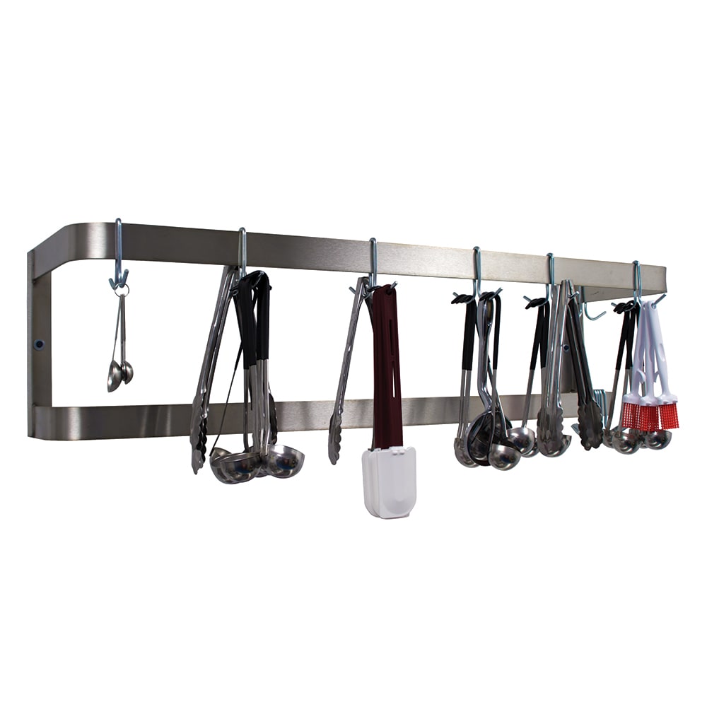 Advance Tabco SW-108 108" Wall-Mount Pot Rack w/ (18) Double Hooks, Stainless Steel