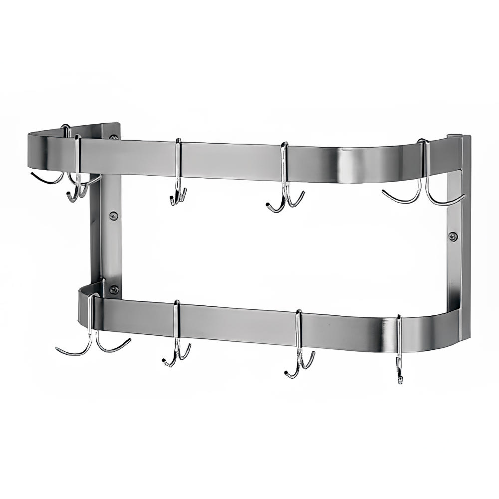 Advance Tabco SW-132 132" Wall-Mount Pot Rack w/ (18) Double Hooks, Stainless Steel
