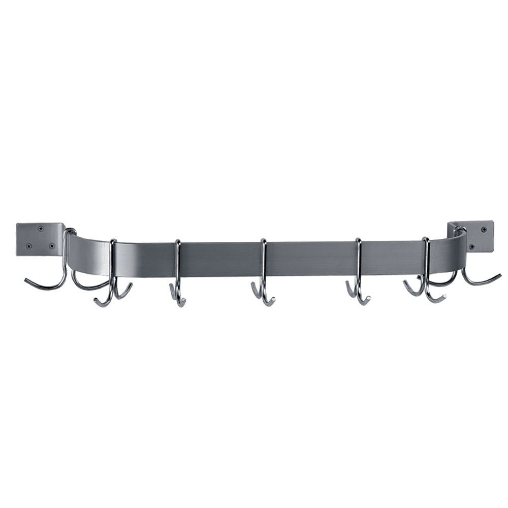 Advance Tabco SW1-36-EC 41" Wall-Mount Pot Rack w/ (6) Double Hooks, Stainless Steel