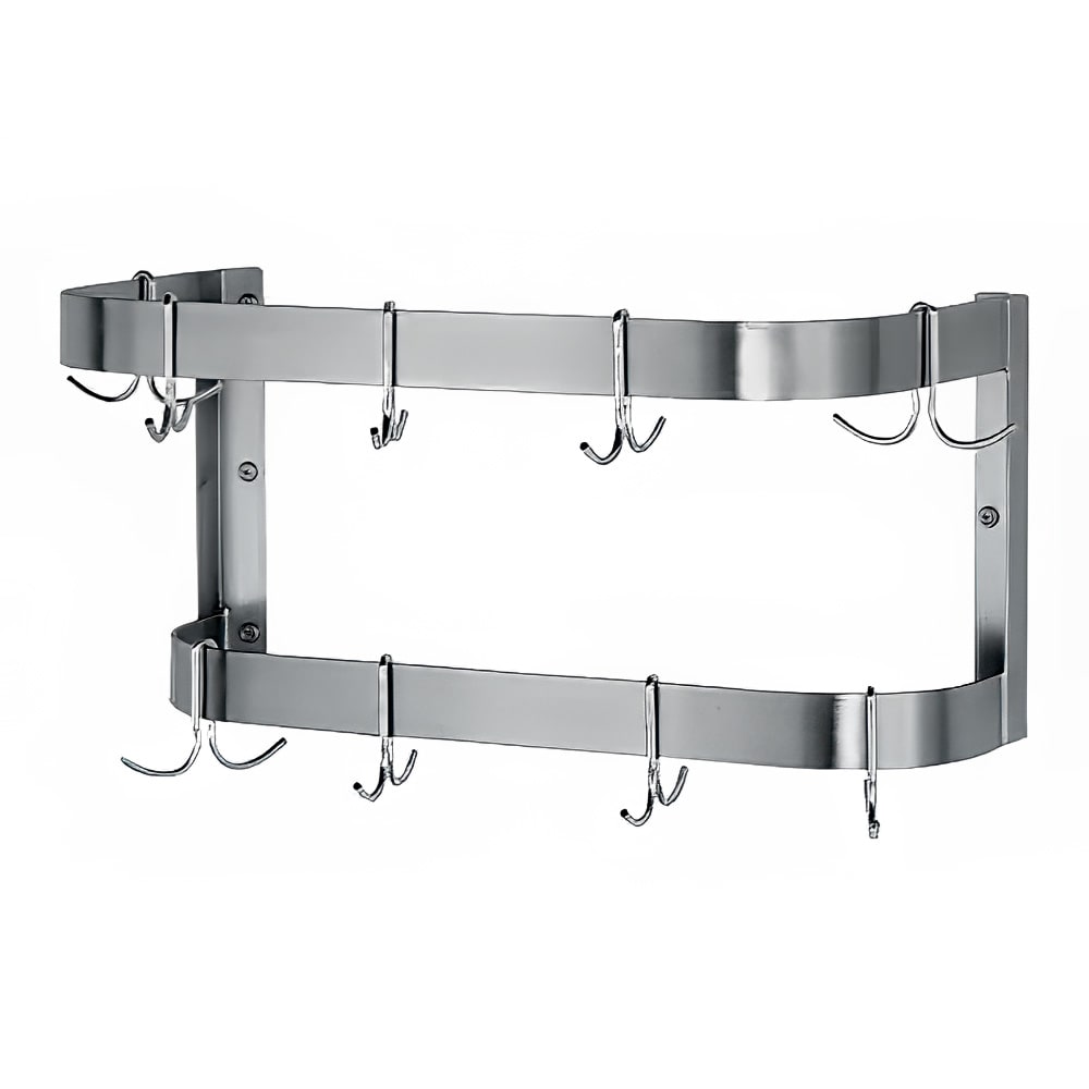 Advance Tabco SW-36 36" Wall-Mount Pot Rack w/ (12) Double Hooks, Stainless Steel