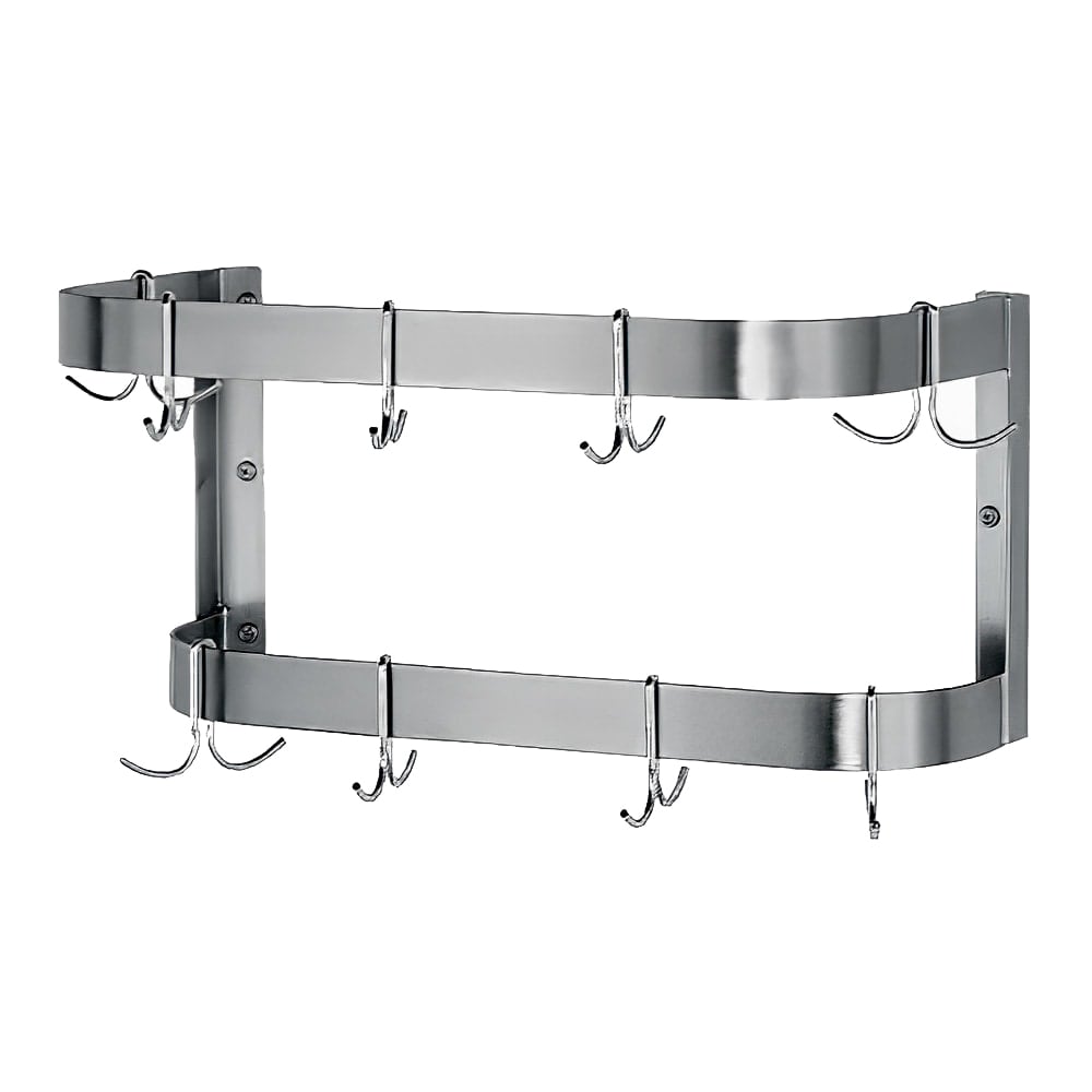 Advance Tabco SW-36-EC 36" Wall-Mount Pot Rack w/ (12) Double Hooks, Stainless Steel