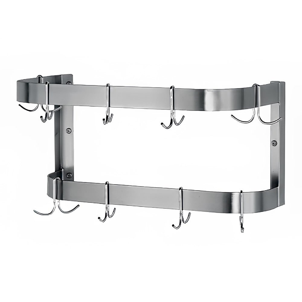 Advance Tabco SW-48-EC 48" Wall-Mount Pot Rack w/ (12) Double Hooks, Stainless Steel