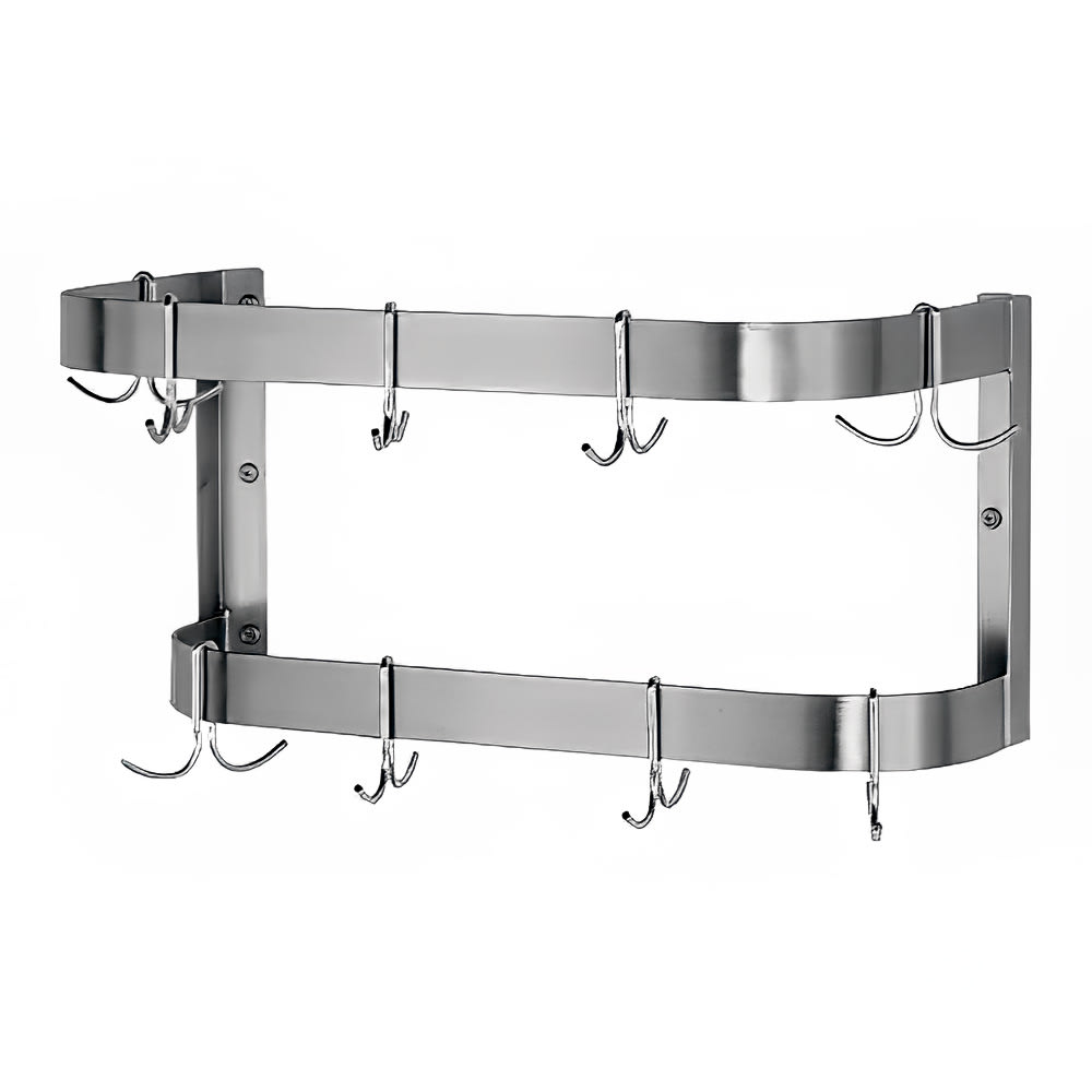 Advance Tabco SW-60-EC 60" Wall-Mount Pot Rack w/ (18) Double Hooks, Stainless Steel