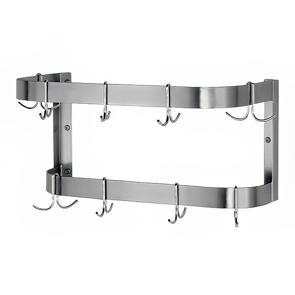 Advance Tabco SW-72-EC 72" Wall-Mount Pot Rack w/ (18) Double Hooks, Stainless Steel