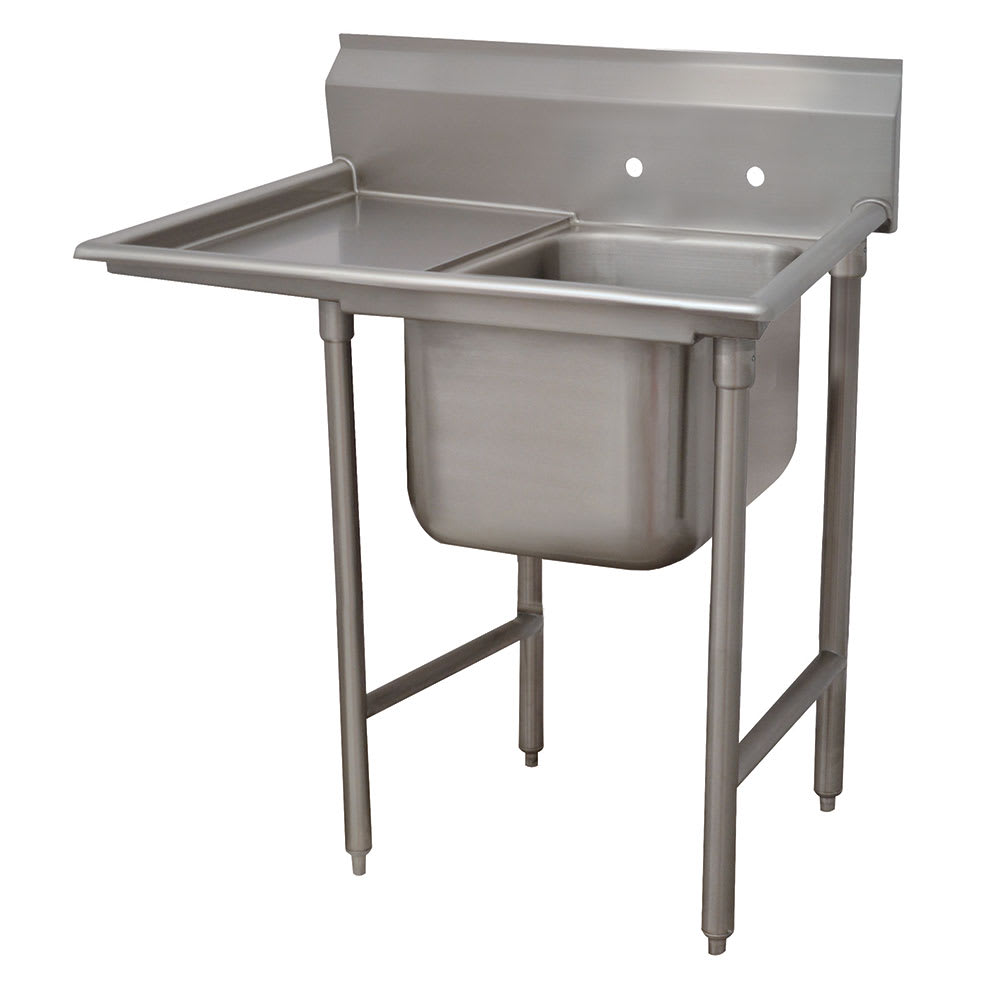 Advance Tabco T9-1-24-18L 40" 1 Compartment Sink w/ 16"L x 20"W Bowl, 12" Deep