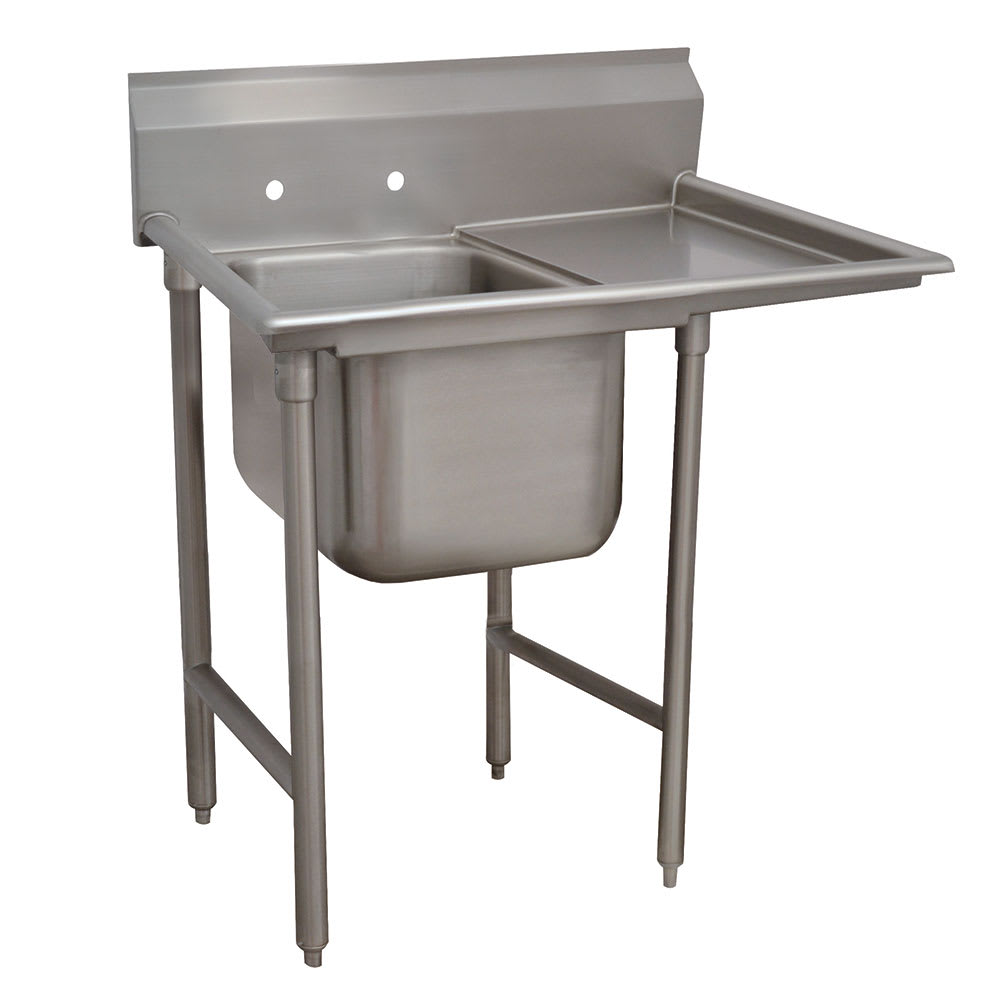 Advance Tabco T9-1-24-18R 40" 1 Compartment Sink w/ 16"L x 20"W Bowl, 12" Deep