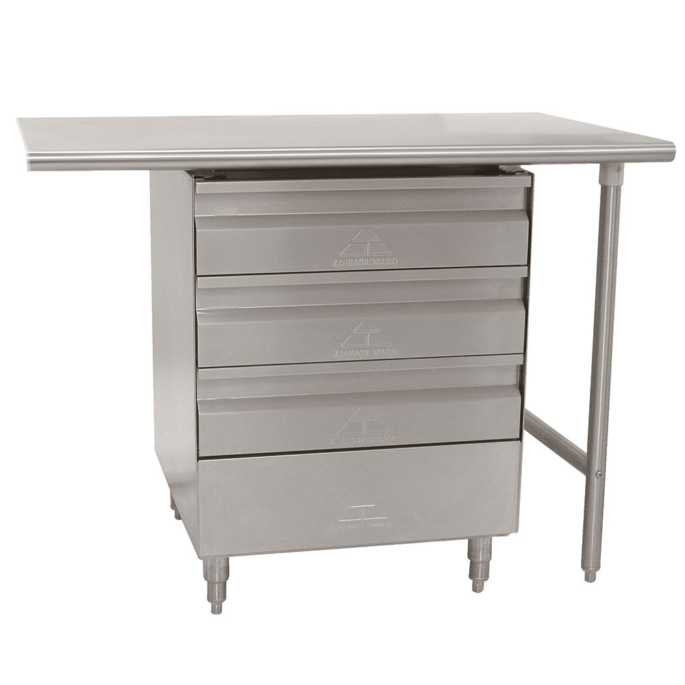 Advance Tabco TA-38 Drawers, 3 Tier, 20x20x4", Installed Under Worktable, SS