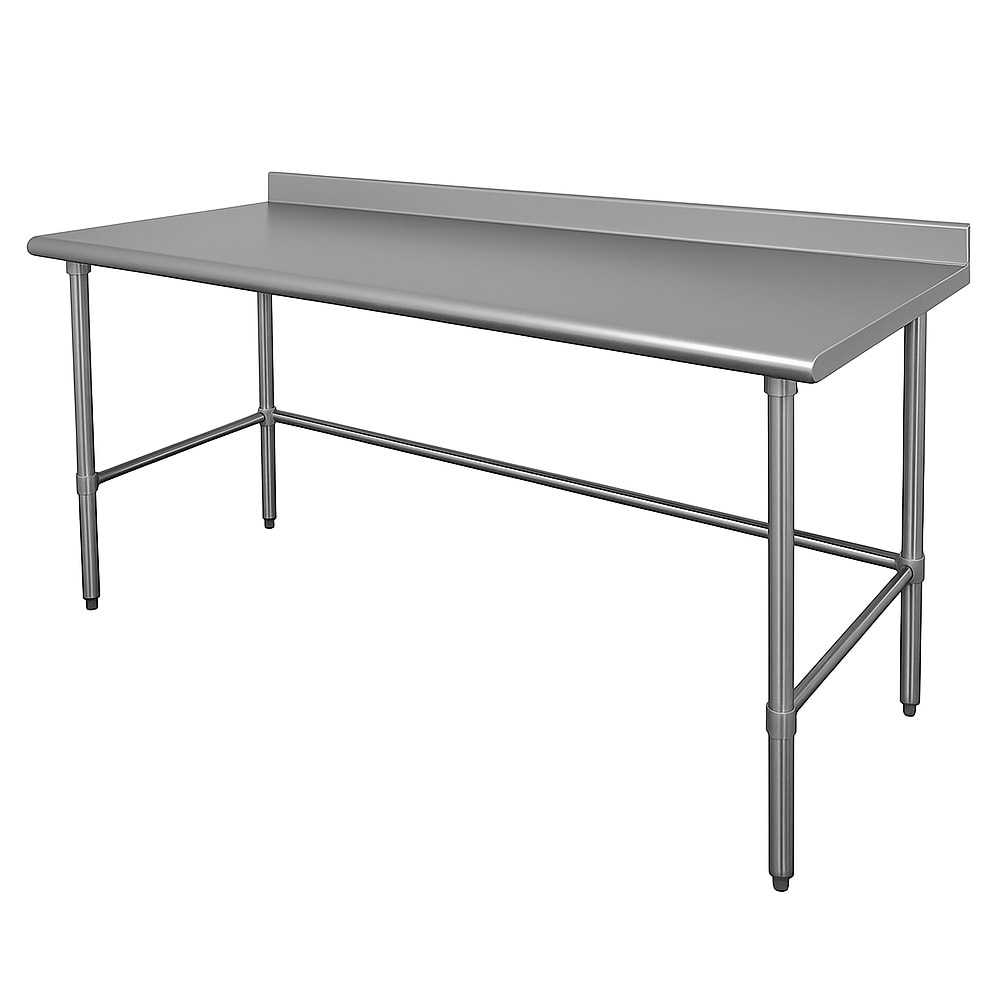Advance Tabco TFAG-247 84" 16 ga Work Table w/ 430 Series Stainless Top, 1 1/2" Backsplash