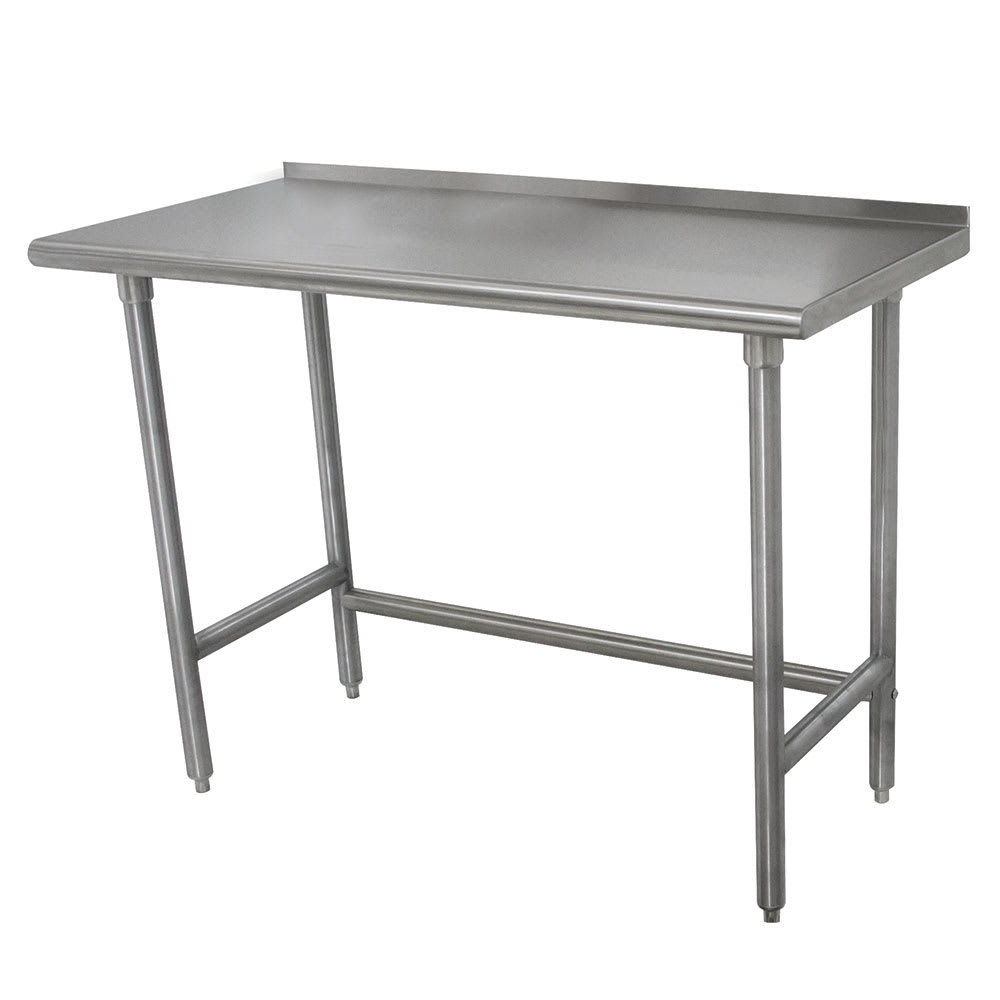 Advance Tabco TFLAG-305-X 60" 16 ga Work Table w/ 430 Series Stainless Top, 1 1/2" Backsplash