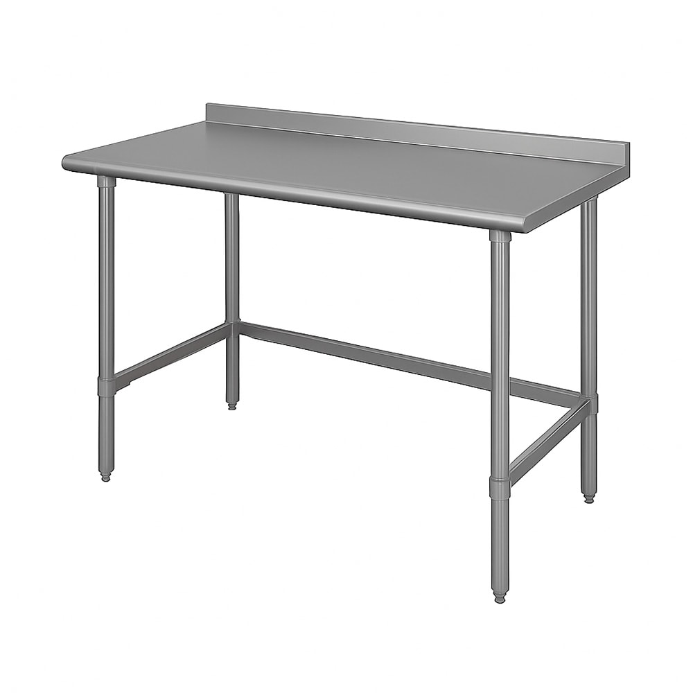 Advance Tabco TFLG-365 60" 14 ga Work Table w/ 304 Series Stainless Top, 1 1/2" Backsplash